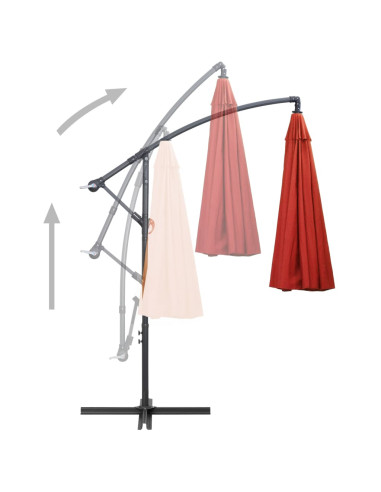 Ombrellone a Sbalzo Terracotta 3 m Palo in Alluminio