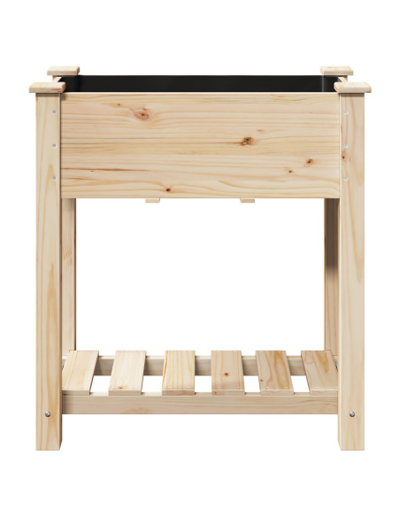 Fioriera da giardino  con ripiano 71x37x76 cm in legno massello di abete
