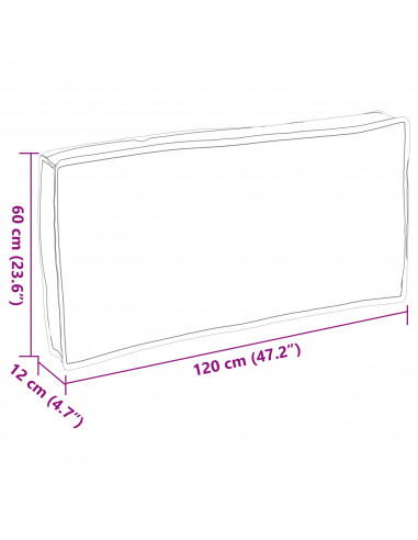 Cuscino da pallet  per Seduta/Schienale Motivo a Foglia 120x60x12 cm Tessuto Oxford