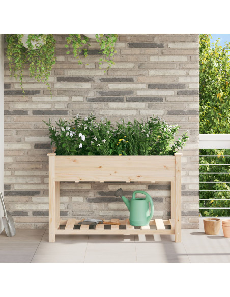 Fioriera da Giardino con Mensola 115x59x76 cm in Legno Massello di Pino
