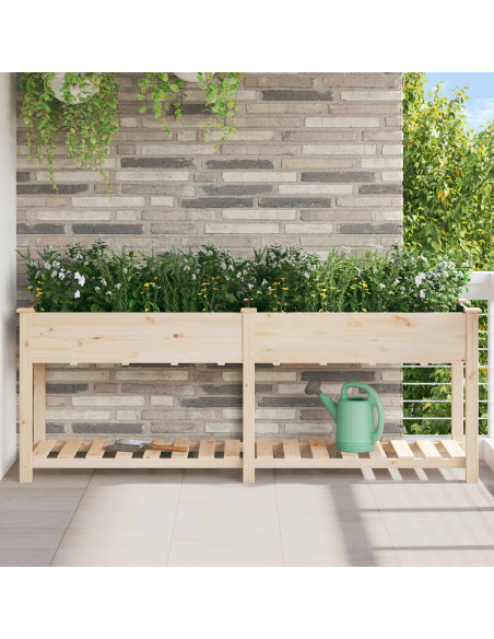 Fioriera da Giardino con Mensola 203x53x76 cm Legno Massello di Abete