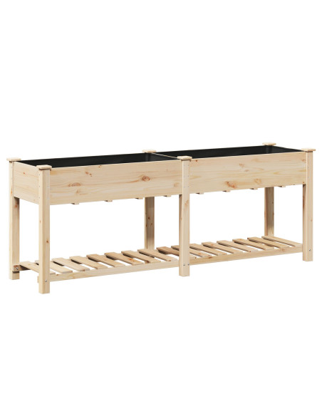 Fioriera da Giardino con Mensola 203x53x76 cm Legno Massello di Abete