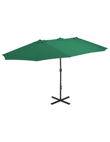 Ombrellone da Esterni con Palo in Alluminio 460x270 cm Verde