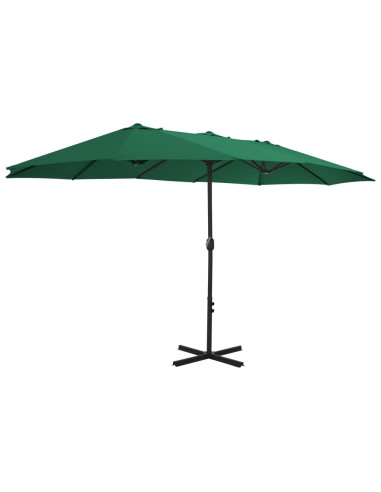 Ombrellone da Esterni con Palo in Alluminio 460x270 cm Verde