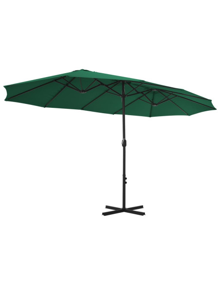 Ombrellone da Esterni con Palo in Alluminio 460x270 cm Verde