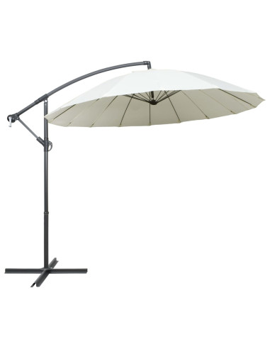 Ombrellone a Sbalzo Bianco 3 m Palo in Alluminio