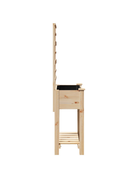 Fioriera da Giardino con Trellis e Ripiano 71x37x152 cm in Legno Massello di Abete