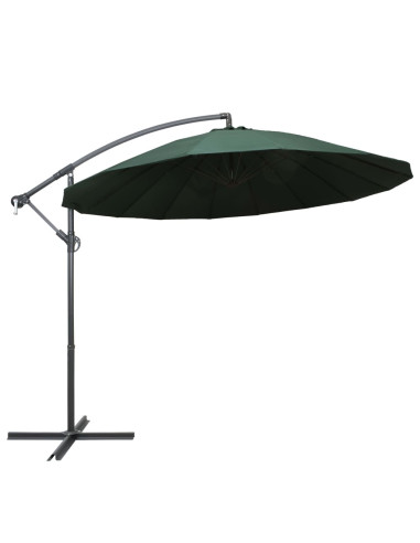 Ombrellone a Sbalzo Verde 3 m Palo in Alluminio