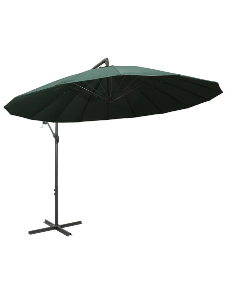 Ombrellone a Sbalzo Verde 3 m Palo in Alluminio