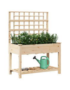 Vaso da giardino con lo scaffale Beige 115 x 60,5 x 153 cm 2