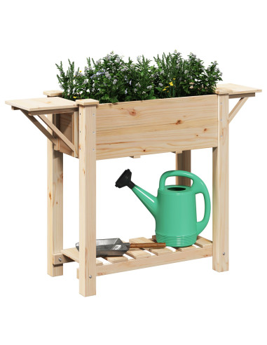 Vaso da giardino con lo scaffale Beige 111 x 37 x 76,5 cm