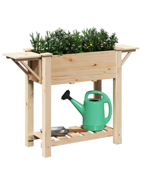 Vaso da giardino con lo scaffale Beige 111 x 37 x 76,5 cm