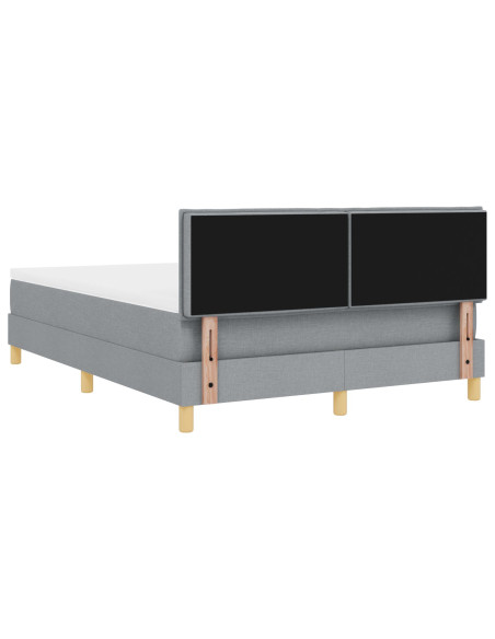 Letto a molle con materasso grigio chiaro 160x200 cm in tessuto