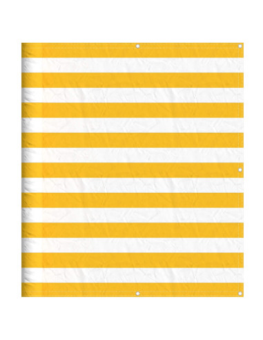 Paravento per Balcone Striscia Gialla e Bianca 120x1000 cm
