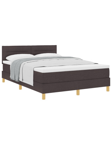 Letto a molle con materasso Marrone Scuro 160 x 200 cm Tessuto