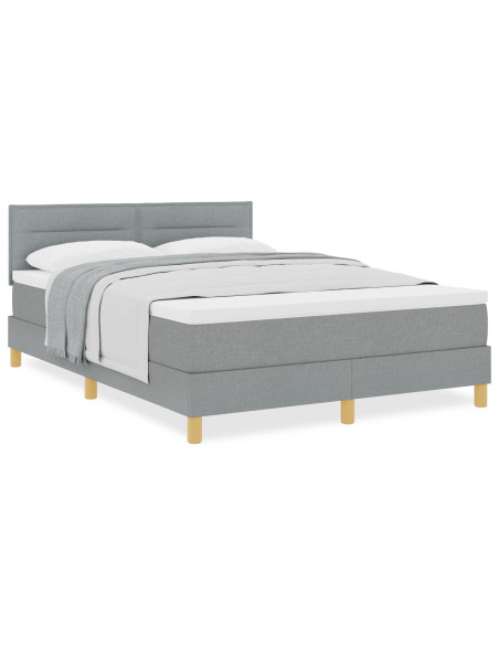 Letto a molle con materasso Grigio chiaro 160 x 200 cm Tessuto