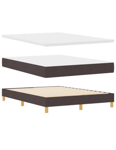 Letto a molle con materasso Marrone Scuro 160 x 200 cm Tessuto