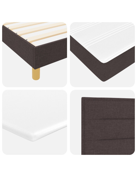 Letto con Box Spring e Materasso Marrone Scuro 160x200 cm Tessuto