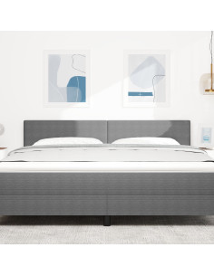 Testiera LED con testiera Grigio chiaro 180 cm Poliestere