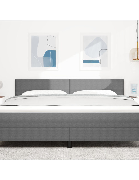 Testata LED Semplice Grigia Chiara da 90 cm in Tessuto di Corduroy