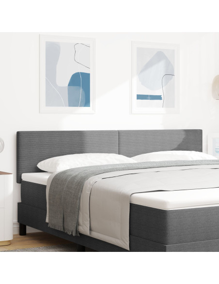Testata LED Semplice Grigia Chiara da 90 cm in Tessuto di Corduroy