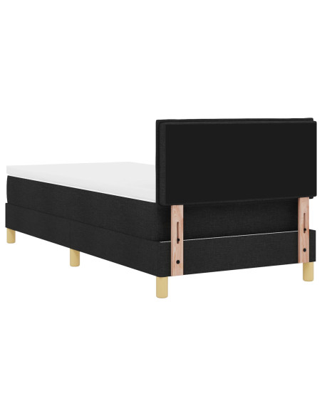Letto con Box Spring  con Materasso Nero 90x200 cm Tessuto