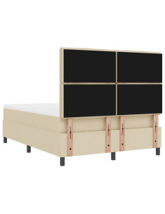 Letto a molle con materasso Crema 160 x 200 cm Tessuto 2