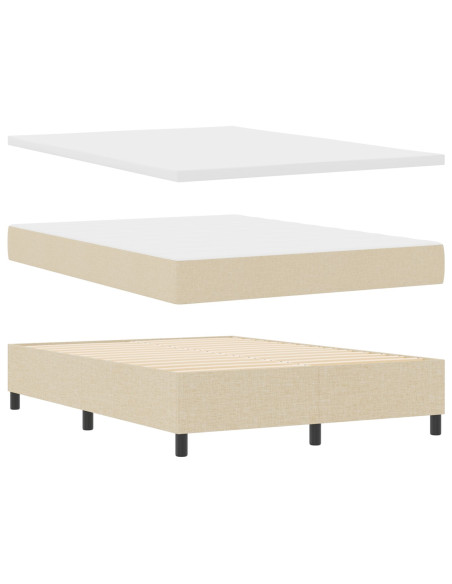 Letto a molle con materasso Crema 160 x 200 cm Tessuto