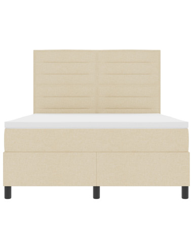 Letto a molle con materasso Crema 160 x 200 cm Tessuto