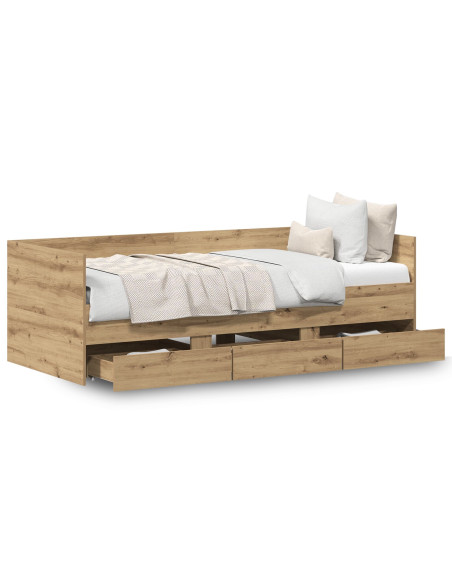 Divano Letto Rovere Artigianale Legno Ingegnerizzato 90 x 190 cm
