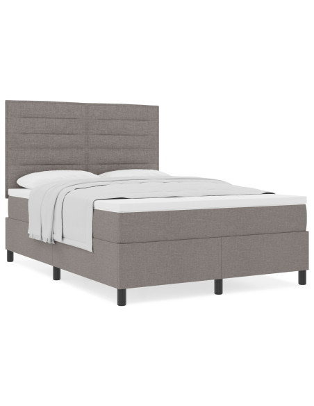 Struttura Letto  con Materasso Grigio Tessuto 140 x 200 cm
