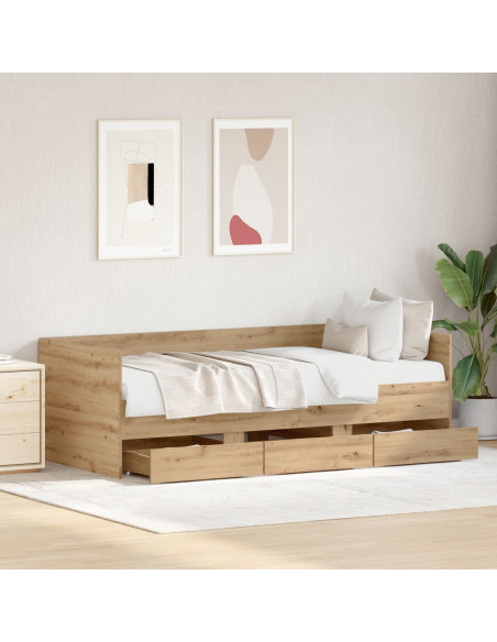 Divano Letto Rovere Artigianale Legno Ingegnerizzato 90 x 190 cm