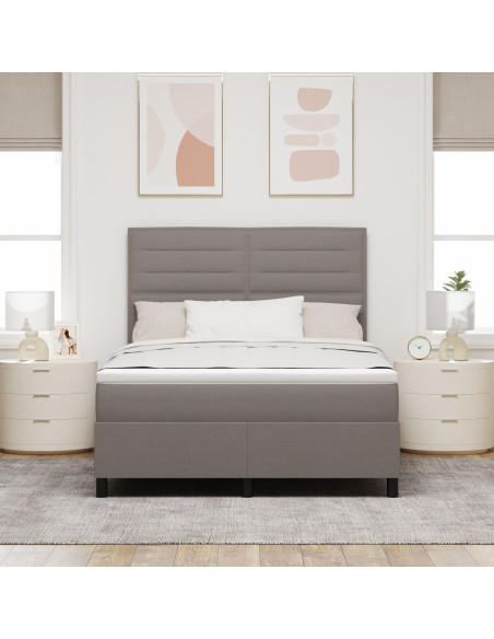 Struttura Letto  con Materasso Grigio Tessuto 140 x 200 cm
