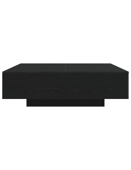 Tavolino da caffè  con luci LED Rovere Nero 100x100x31 cm