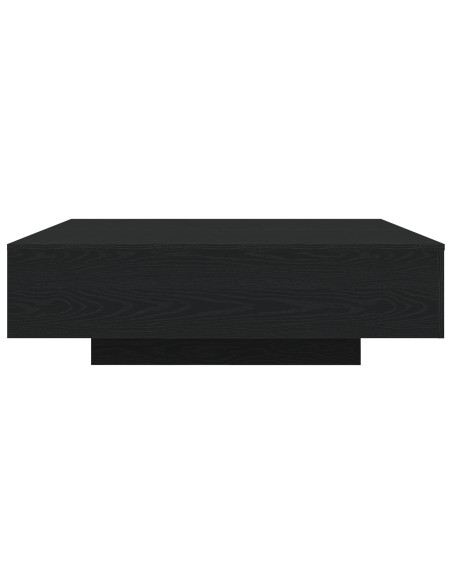 Tavolino da caffè  con luci LED Rovere Nero 100x100x31 cm