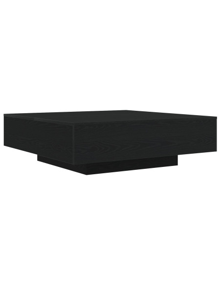 Tavolino da caffè  con luci LED Rovere Nero 100x100x31 cm