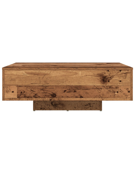 Tavolino da caffè  con luci LED in legno antico 85x55x31 cm