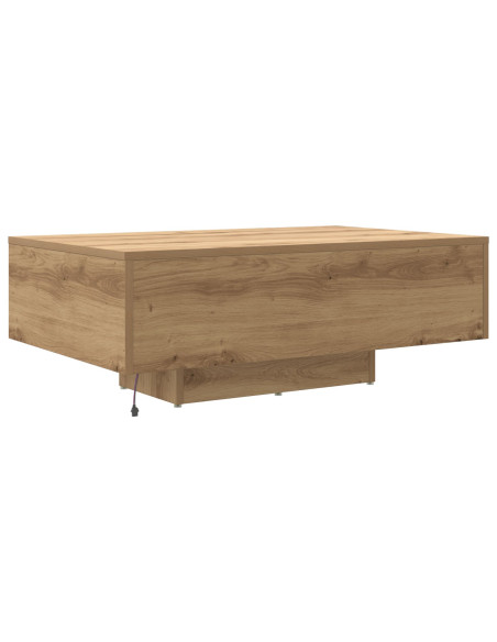 Tavolino da caffè  con luci LED Quercia Artigianale 85x55x31 cm