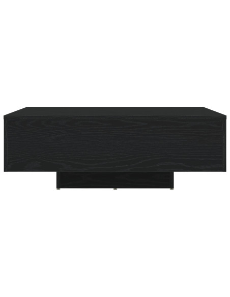 Tavolino da caffè  con luci LED Rovere Nero 85x55x31 cm