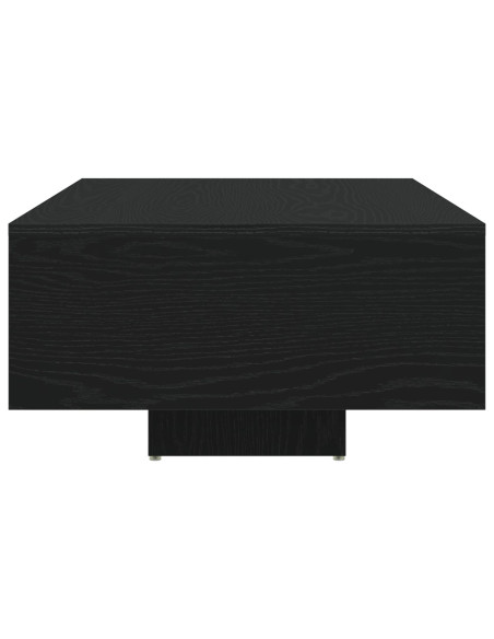 Tavolino da caffè  con luci LED Rovere Nero 85x55x31 cm