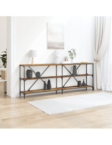 Tavolo consolle con lo scaffale Legno vecchio 200 x 30 x 75 cm