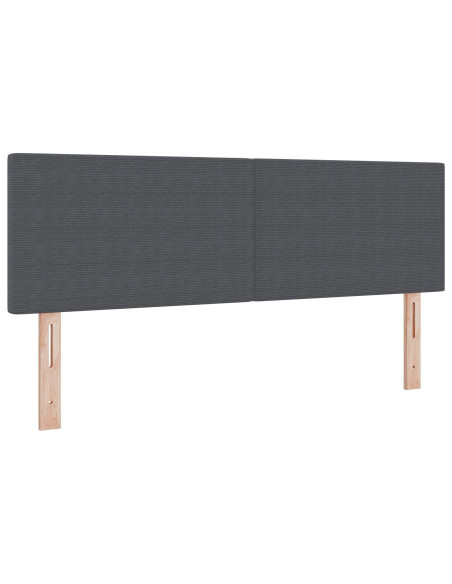 Letto a Molla  con Materasso Grigio Scuro 160x200 cm Tessuto Corduroy