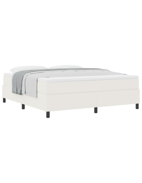 Letto con Rete a Molle con Materasso Crema Super King Tessuto in Corduroy