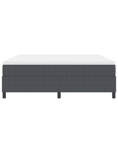 Letto con Rete e Materasso Grigio Scuro Super King in Tessuto a Coste