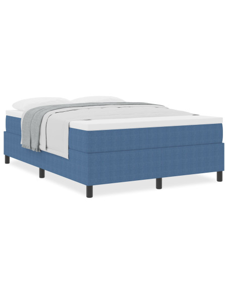 Letto a molle Blu e Bianco 140 x 200 cm Tessuto in Cords