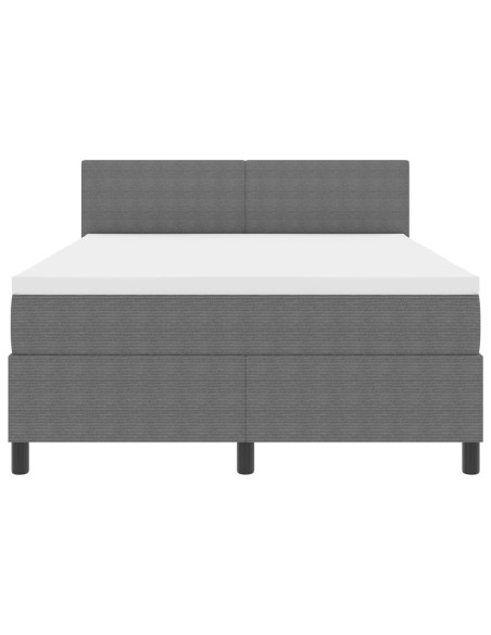 Letto a molle con testiera Grigio chiaro e bianco 160 x 200 cm