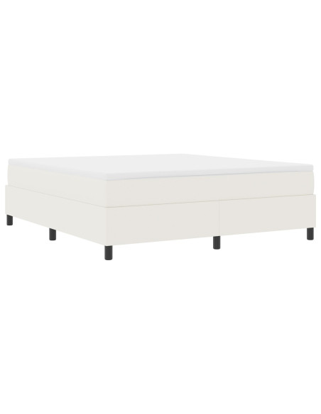 Letto con Rete a Molle con Materasso Crema Super King Tessuto in Corduroy
