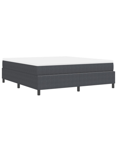 Letto a molle Grigio Scuro e Bianco 180 x 200 cm