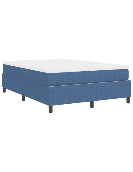 Letto a Box Spring con Materasso Blu 140x200 cm Tessuto in Corduroy