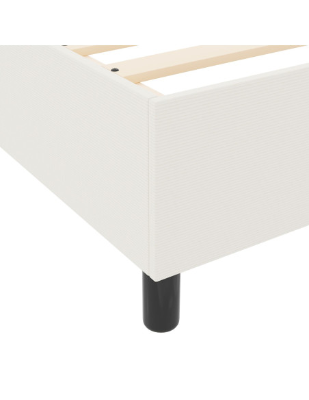 Letto a molle Crema e Bianco 140 x 200 cm Tessuto in Cords